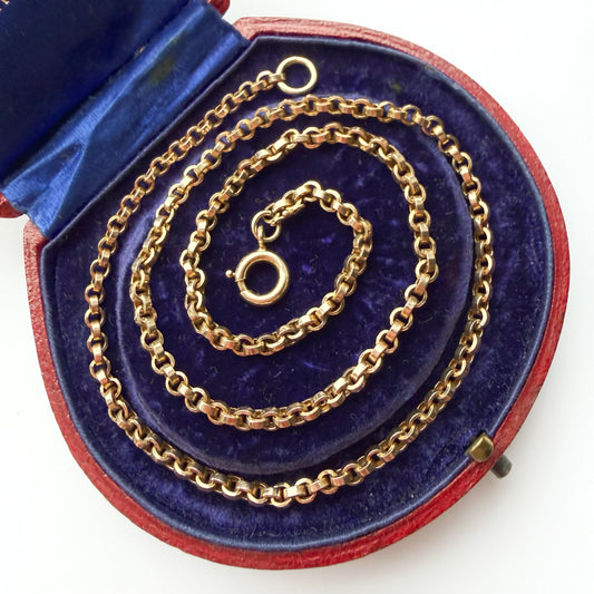 Antique 9ct gold belcher chain
