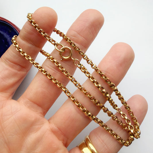 Antique 9ct gold belcher chain