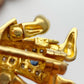Vintage 18ct gold, diamond & sapphire Jumping Jack charm/pin