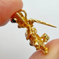Vintage 18ct gold, diamond & sapphire Jumping Jack charm/pin