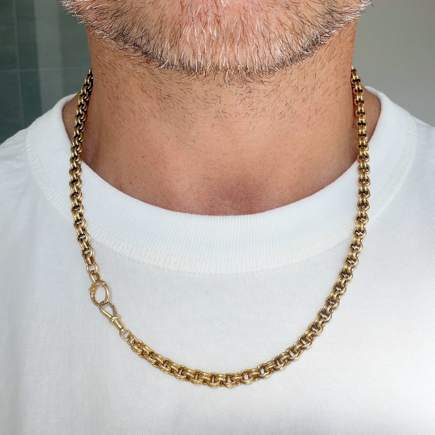 Victorian 15ct gold double belcher chain