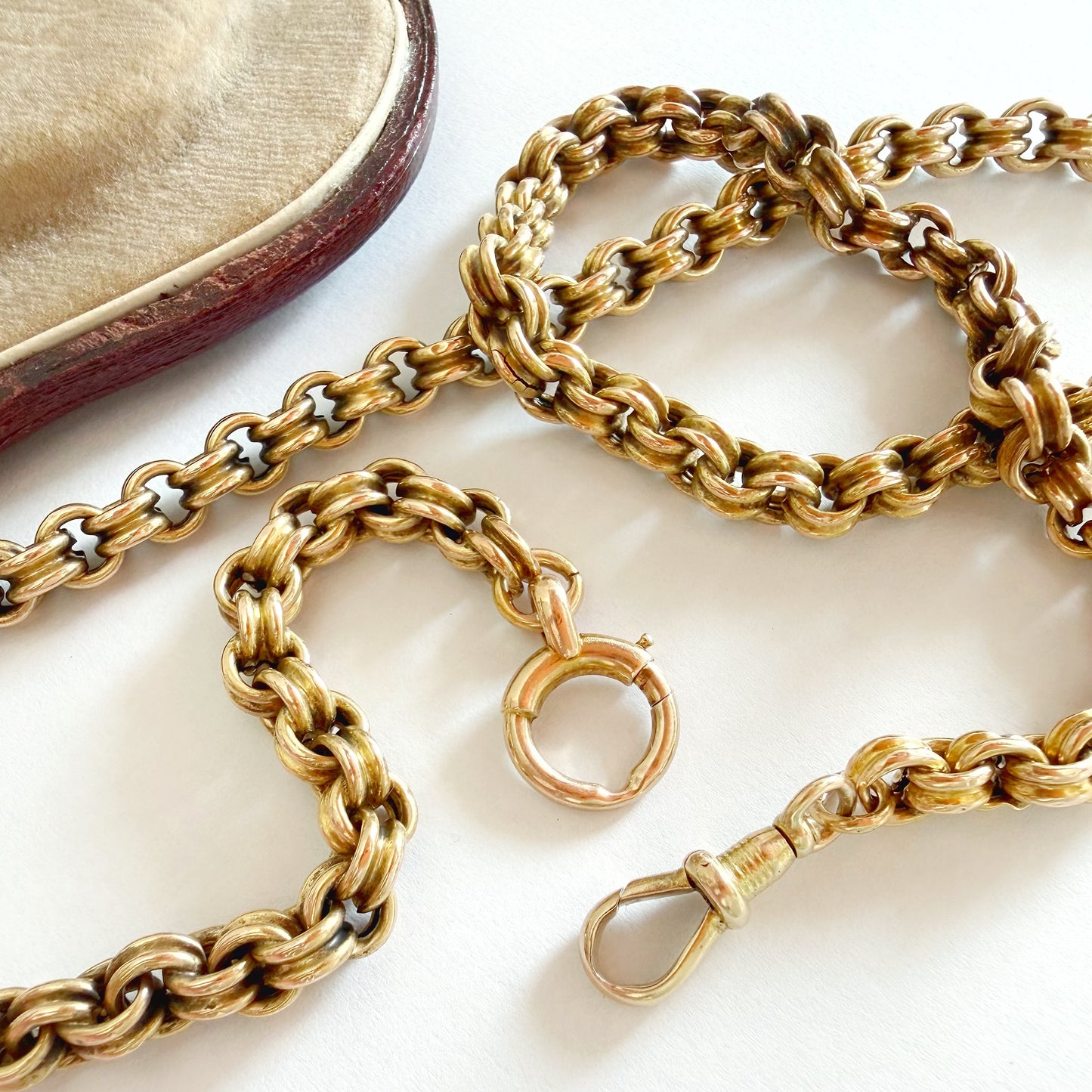 Victorian 15ct gold double belcher chain
