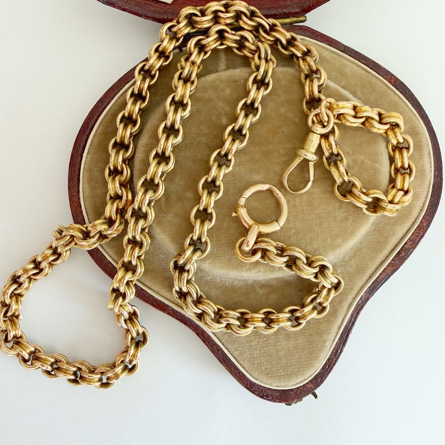 Victorian 15ct gold double belcher chain
