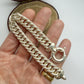 Vintage sterling silver textured curb bracelet