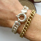 Vintage sterling silver textured curb bracelet