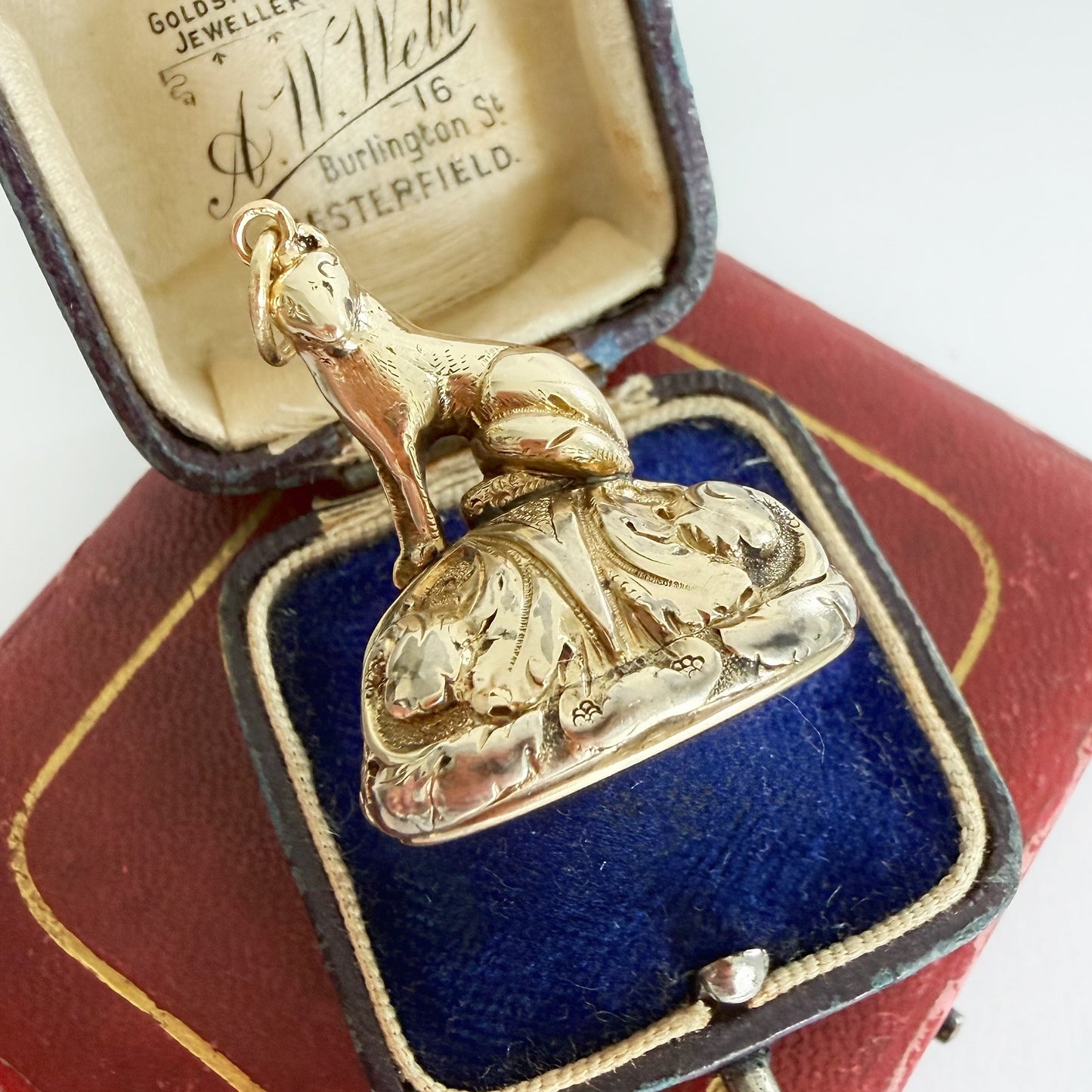 Victorian fox & ship intaglio seal