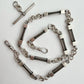Vintage silver bar link Albert/watch chain