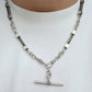 Vintage silver bar link Albert/watch chain