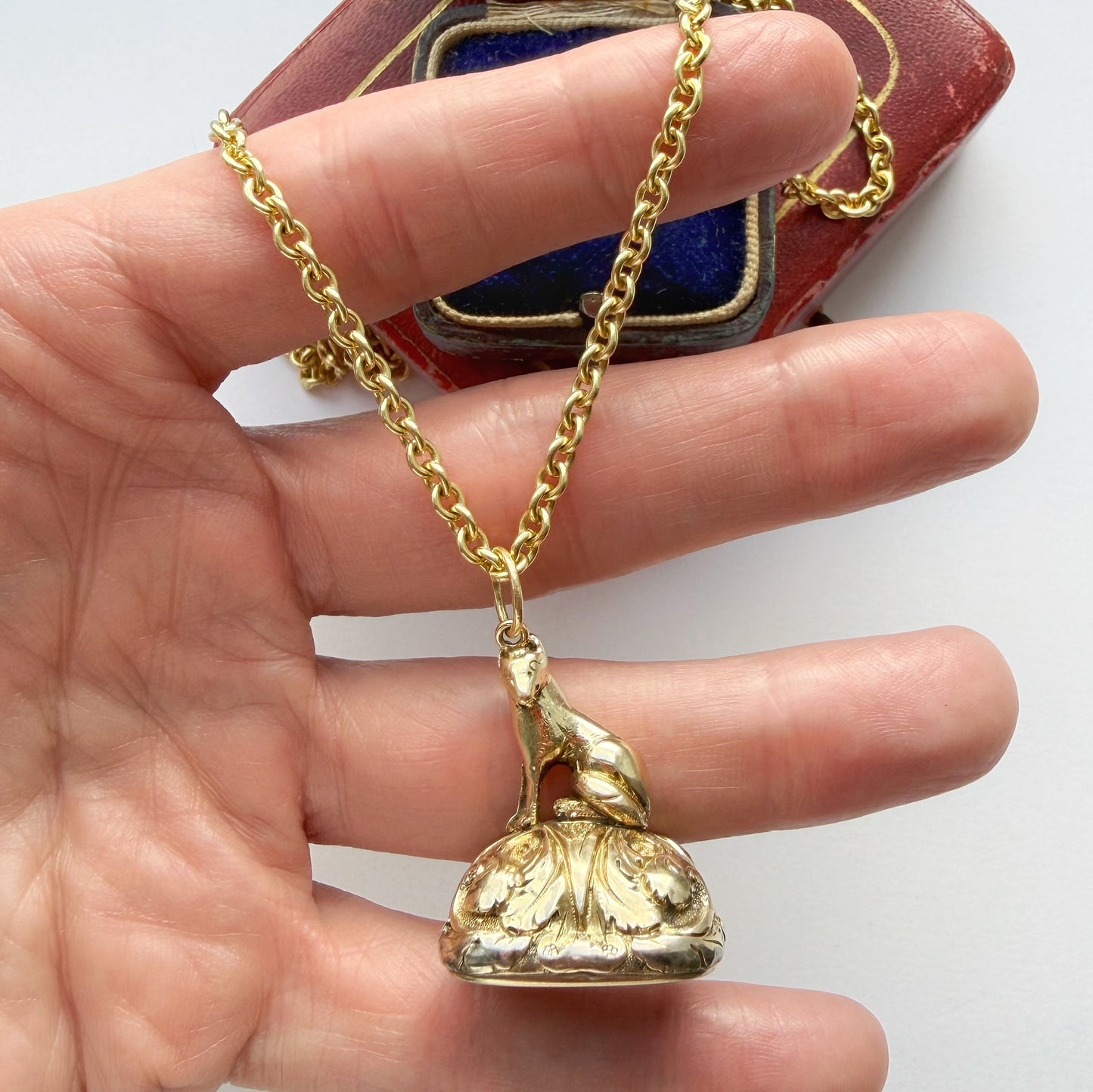 Victorian fox & ship intaglio seal