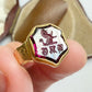 Early Victorian 18ct gold & garnet intaglio signet ring
