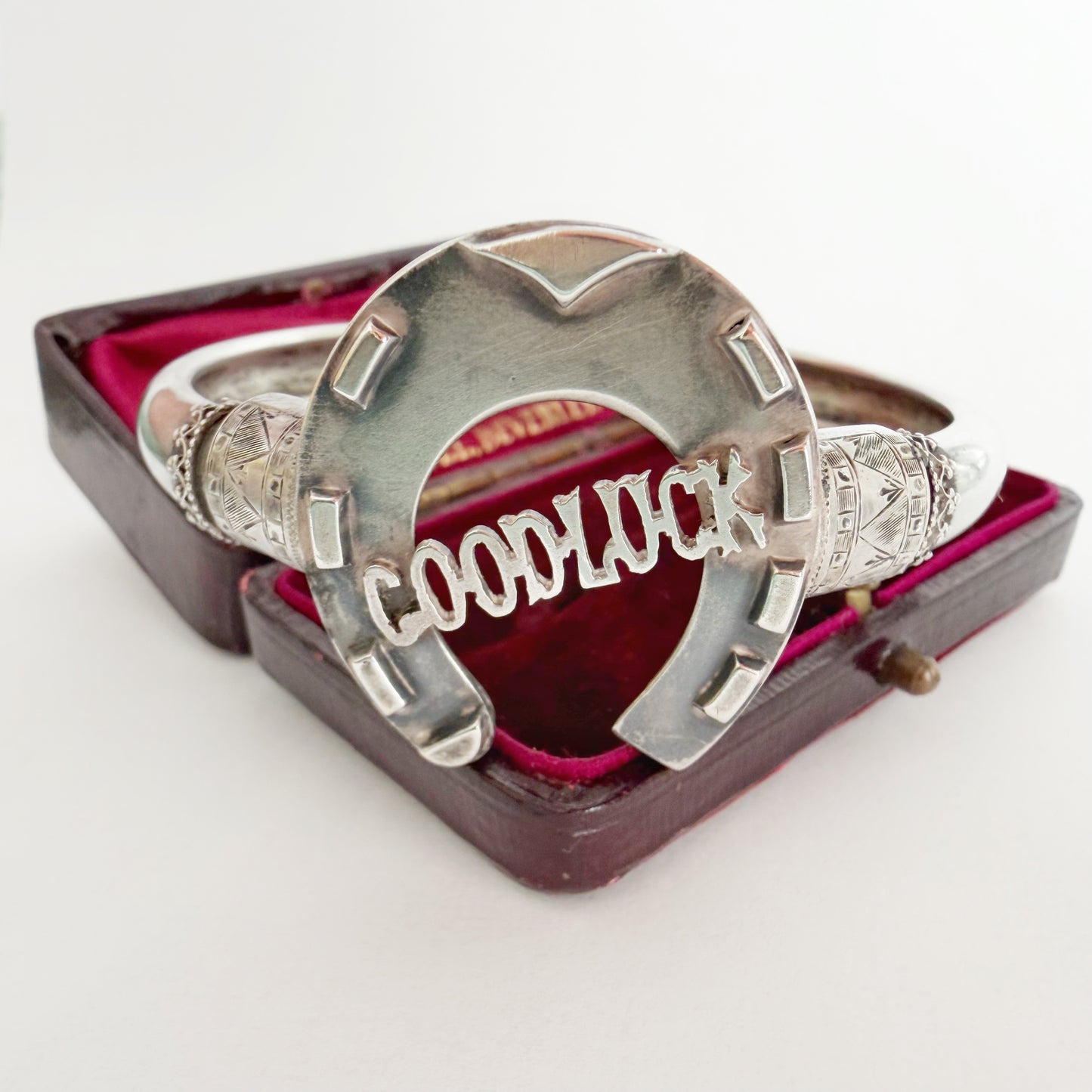 Victorian silver 'Good Luck' bracelet