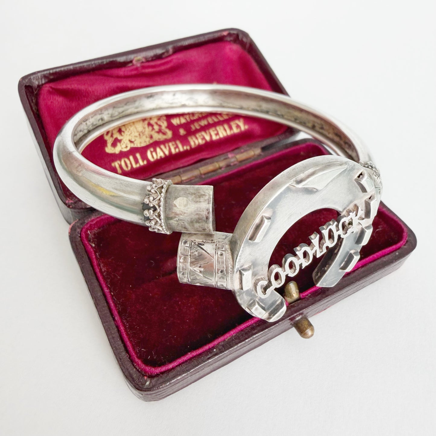 Victorian silver 'Good Luck' bracelet